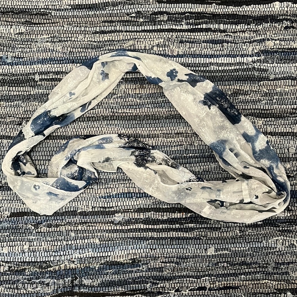 Blue and Silver Infinity Scarf, Great Condition